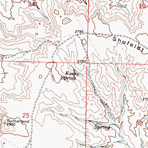 Topographic Map of King Spring, MT
