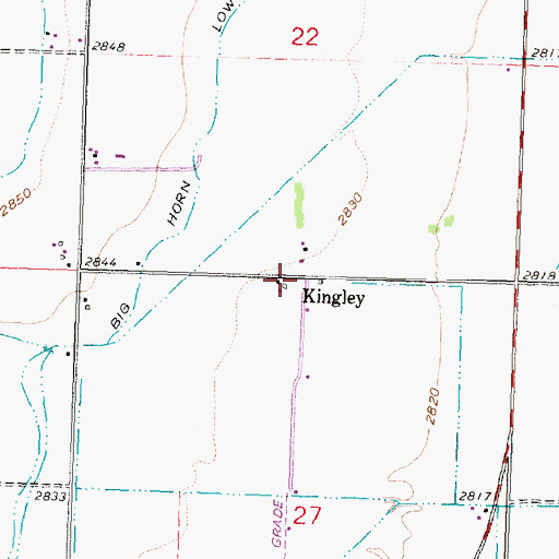 Topographic Map of Kingley, MT