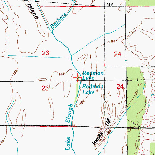 Topographic Map of Redman Lake, AR