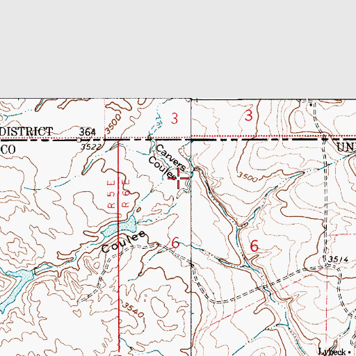 Topographic Map of Kinreed Coulee, MT