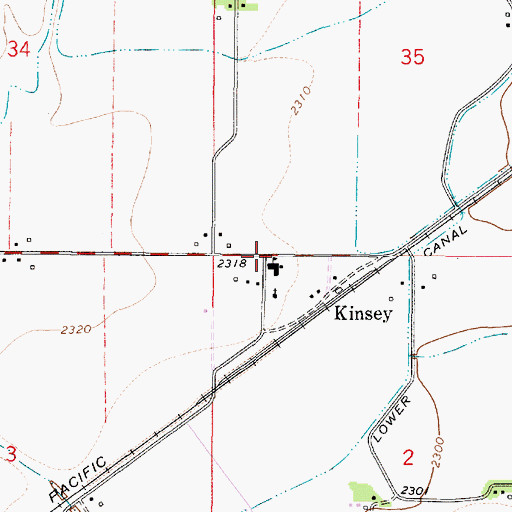 Topographic Map of Kinsey, MT
