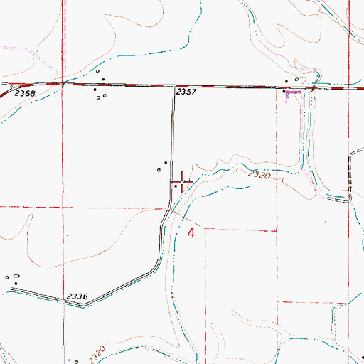 Topographic Map of Kinsey Middle Canal, MT