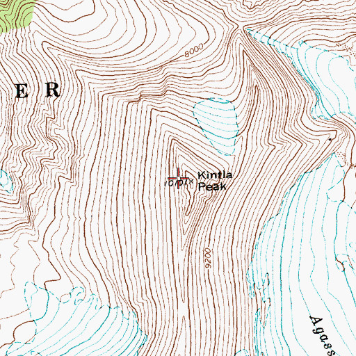 Topographic Map of Kintla Peak, MT