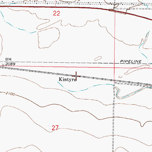 Topographic Map of Kintyre, MT