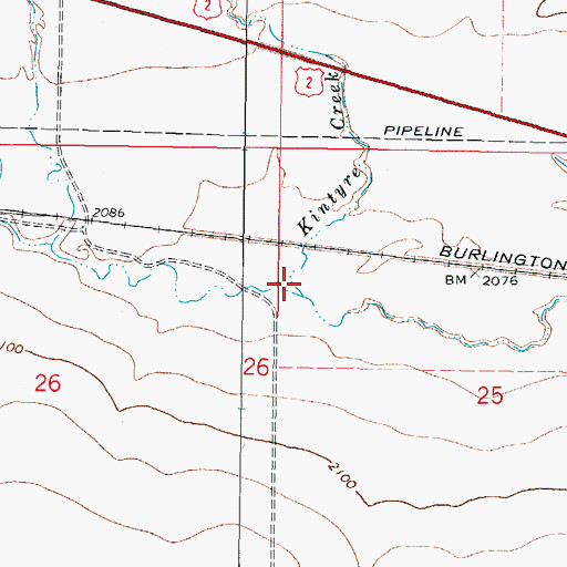 Topographic Map of Kintyre Creek, MT