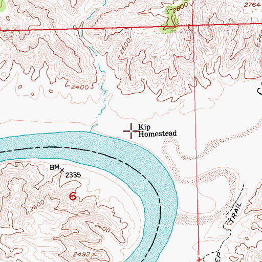 Topographic Map of Kip Homestead, MT