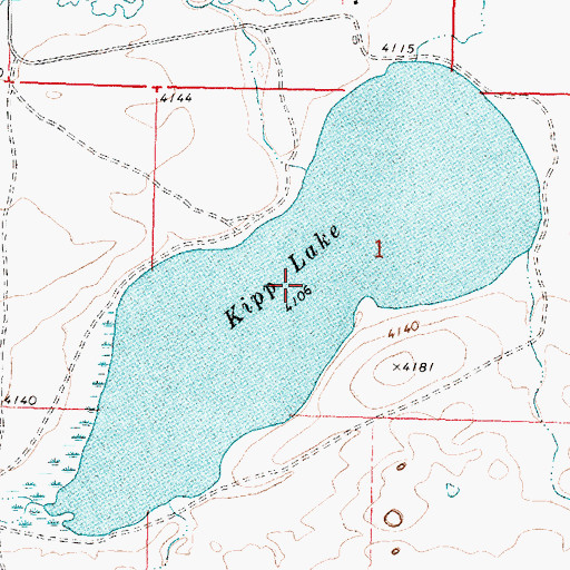 Topographic Map of Kipp Lake, MT