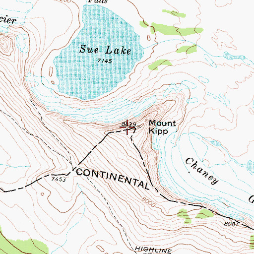 Topographic Map of Mount Kipp, MT