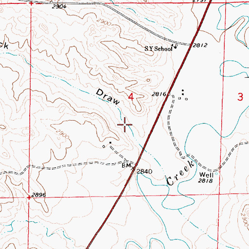 Topographic Map of Kirkpatrick Draw, MT