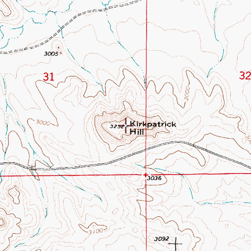 Topographic Map of Kirkpatrick Hill, MT