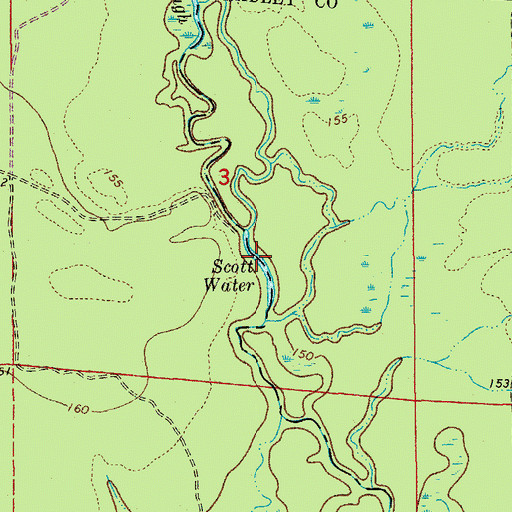 Topographic Map of Scott Water, AR