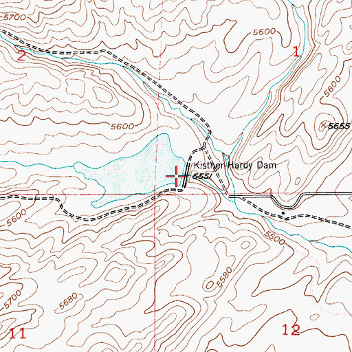 Topographic Map of Kistner Hardy Dam, MT