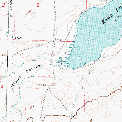 Topographic Map of Kittson Coulee, MT