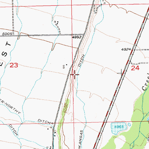 Topographic Map of Kivikangas Ditch, MT
