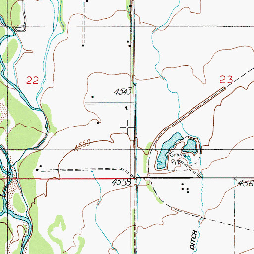 Topographic Map of Knadler Ditch, MT