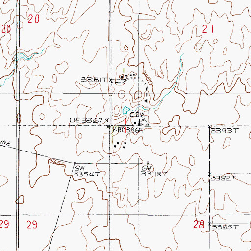 Topographic Map of Knee Church, MT