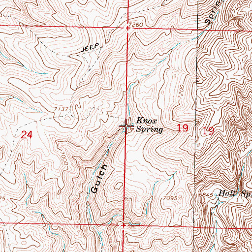 Topographic Map of Knox Spring, MT