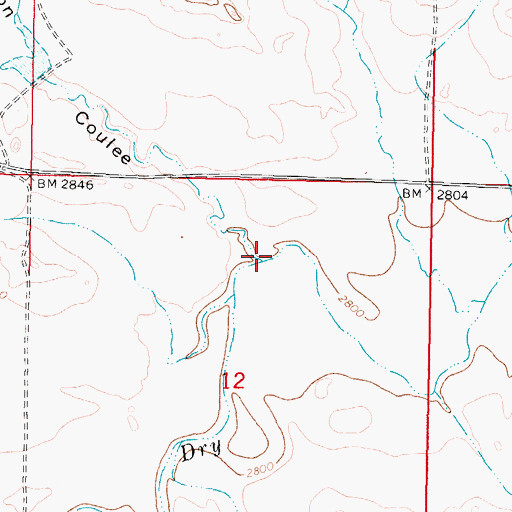 Topographic Map of Knudson Coulee, MT