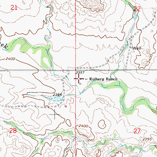 Topographic Map of Kolberg Ranch, MT