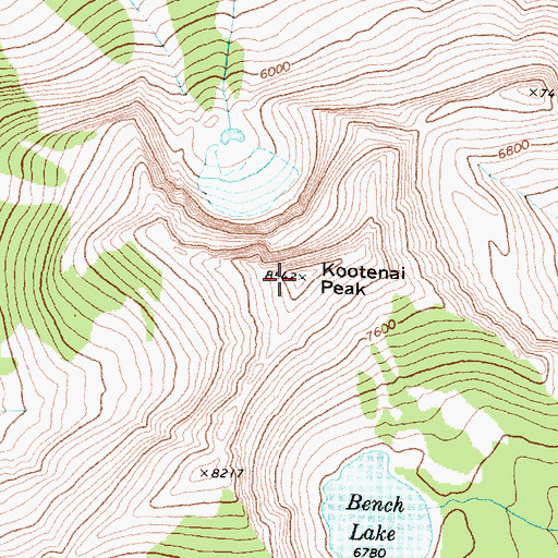 Topographic Map of Kootenai Peak, MT