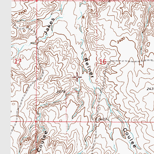 Topographic Map of Krause Coulee, MT