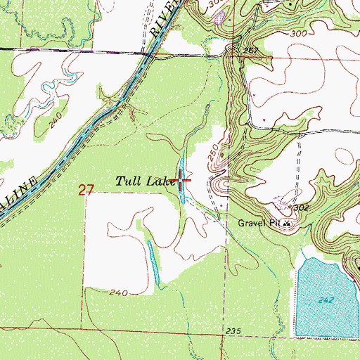 Topographic Map of Tull Lake, AR