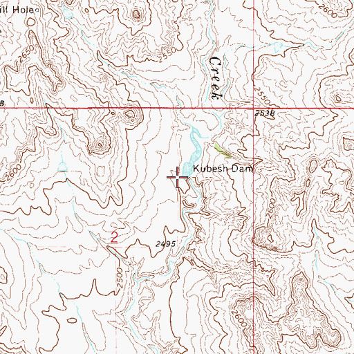 Topographic Map of Kubesh Dam, MT