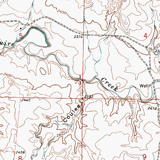 Topographic Map of Kvam Coulee, MT