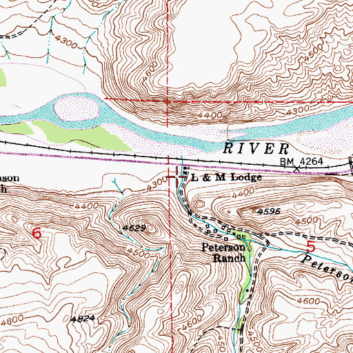 Topographic Map of L M Lodge, MT