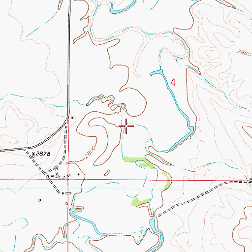 Topographic Map of L O Creek, MT