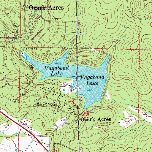 Topographic Map of Vagabond Lake, AR