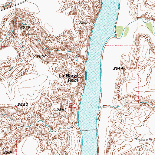 Topographic Map of LaBarge Rock, MT