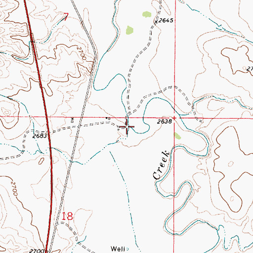 Topographic Map of LaGrange Creek, MT