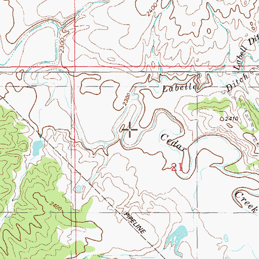 Topographic Map of Labelle Ditch, MT