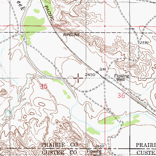 Topographic Map of Lacomb Siding, MT