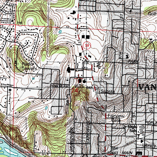 Topographic Map of Van Buren Water Reservoir, AR