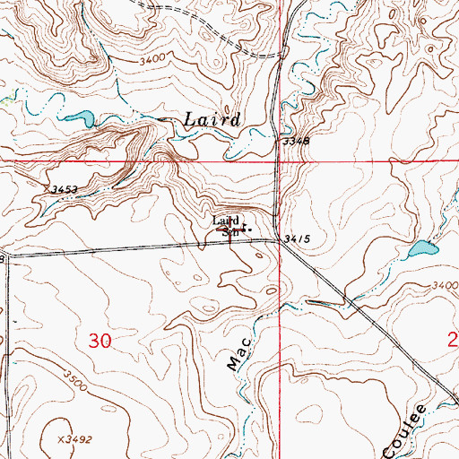 Topographic Map of Laird School (historical), MT