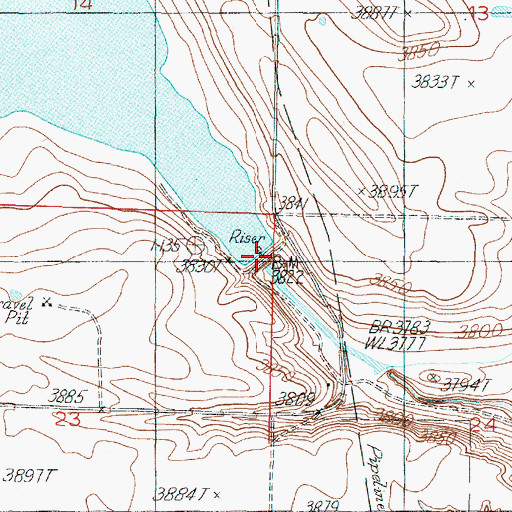 Topographic Map of Lake Frances Dam, MT