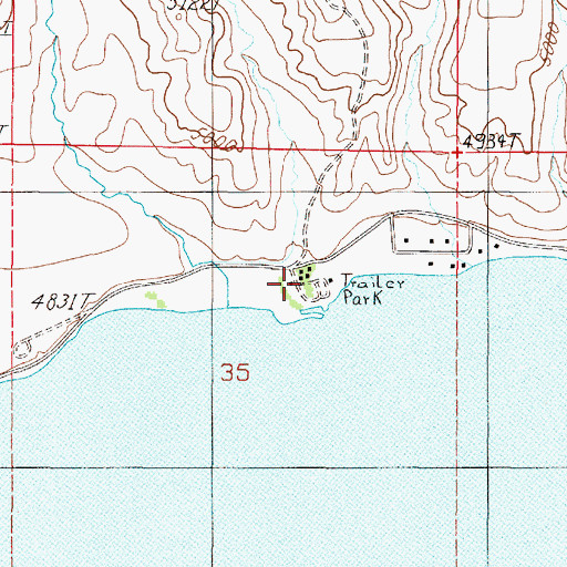 Topographic Map of Lake Shore Lodge, MT