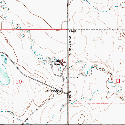 Topographic Map of Lakey Ranch, MT