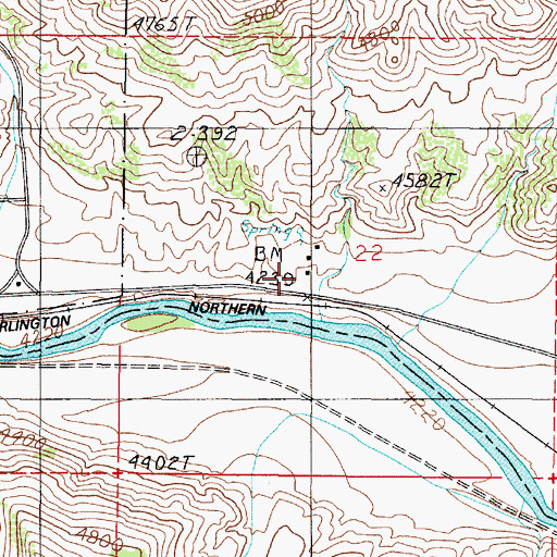 Topographic Map of Lamb Ranch, MT