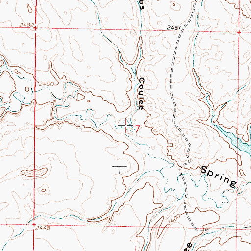 Topographic Map of Lambs Coulee, MT