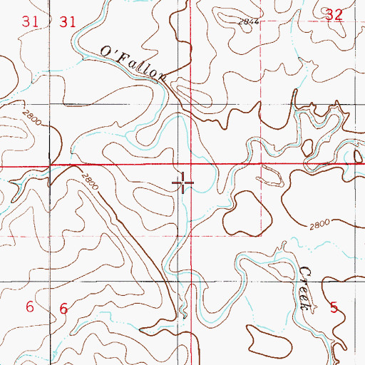 Topographic Map of Lame Jones Creek, MT