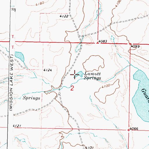 Topographic Map of Lamott Springs, MT