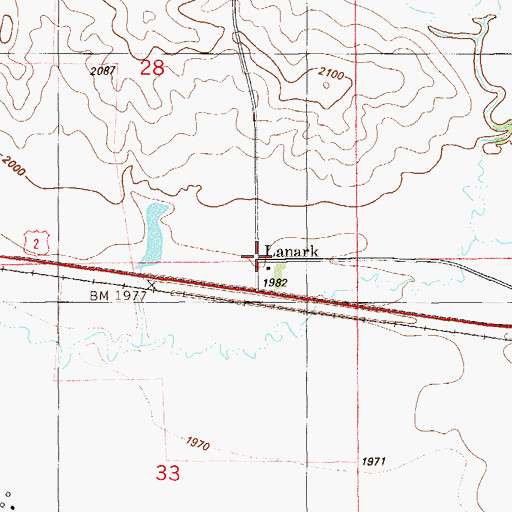 Topographic Map of Lanark, MT