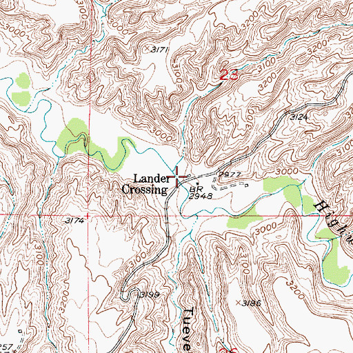 Topographic Map of Lander Crossing, MT