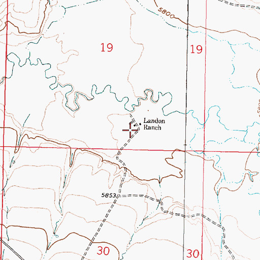 Topographic Map of Landon Ranch, MT