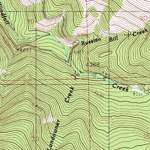 Topographic Map of Landowner Creek, MT
