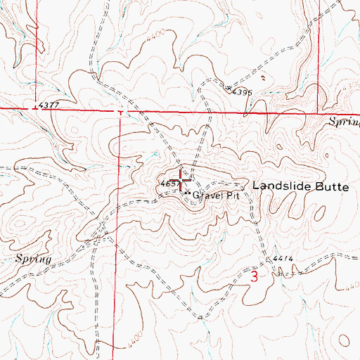 Topographic Map of Landslide Butte, MT