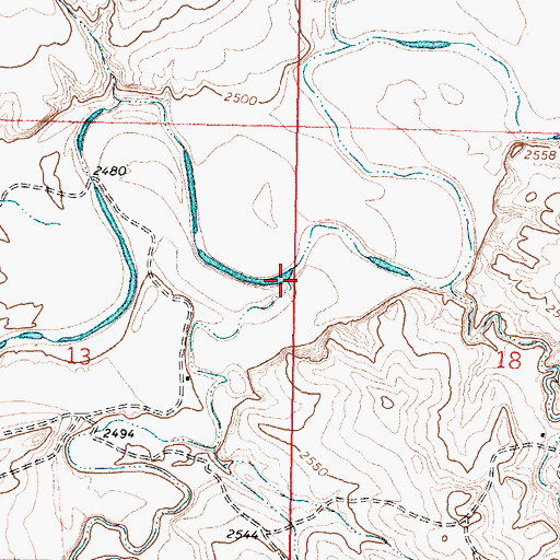 Topographic Map of Langs Fork, MT
